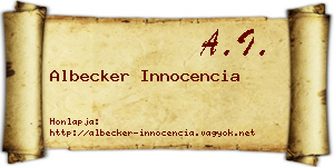 Albecker Innocencia névjegykártya